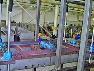 絲杆升降(jiàng)機4台聯動使用(yòng)現場